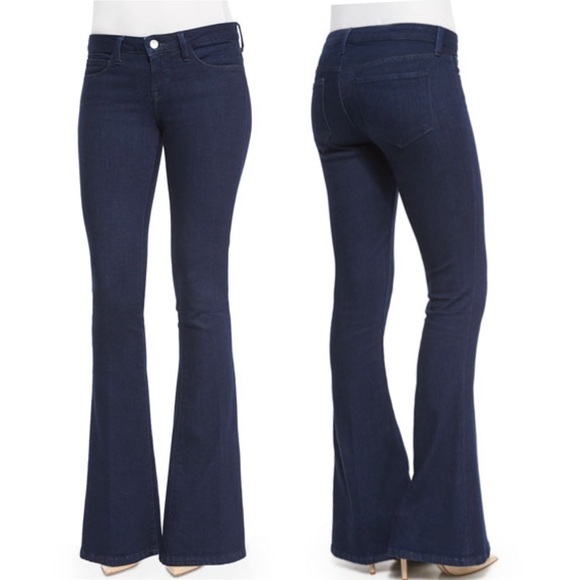 L'AGENCE Denim - L'Agence Elyse Low-Rise Flare Jeans Navy NWT